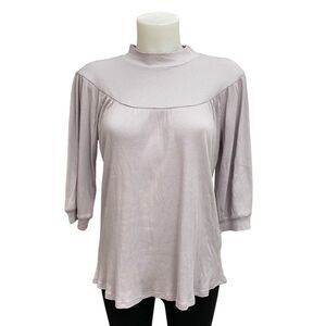 Who wear what when where‎ foggy lavender elbow sleeve blouse sz small new